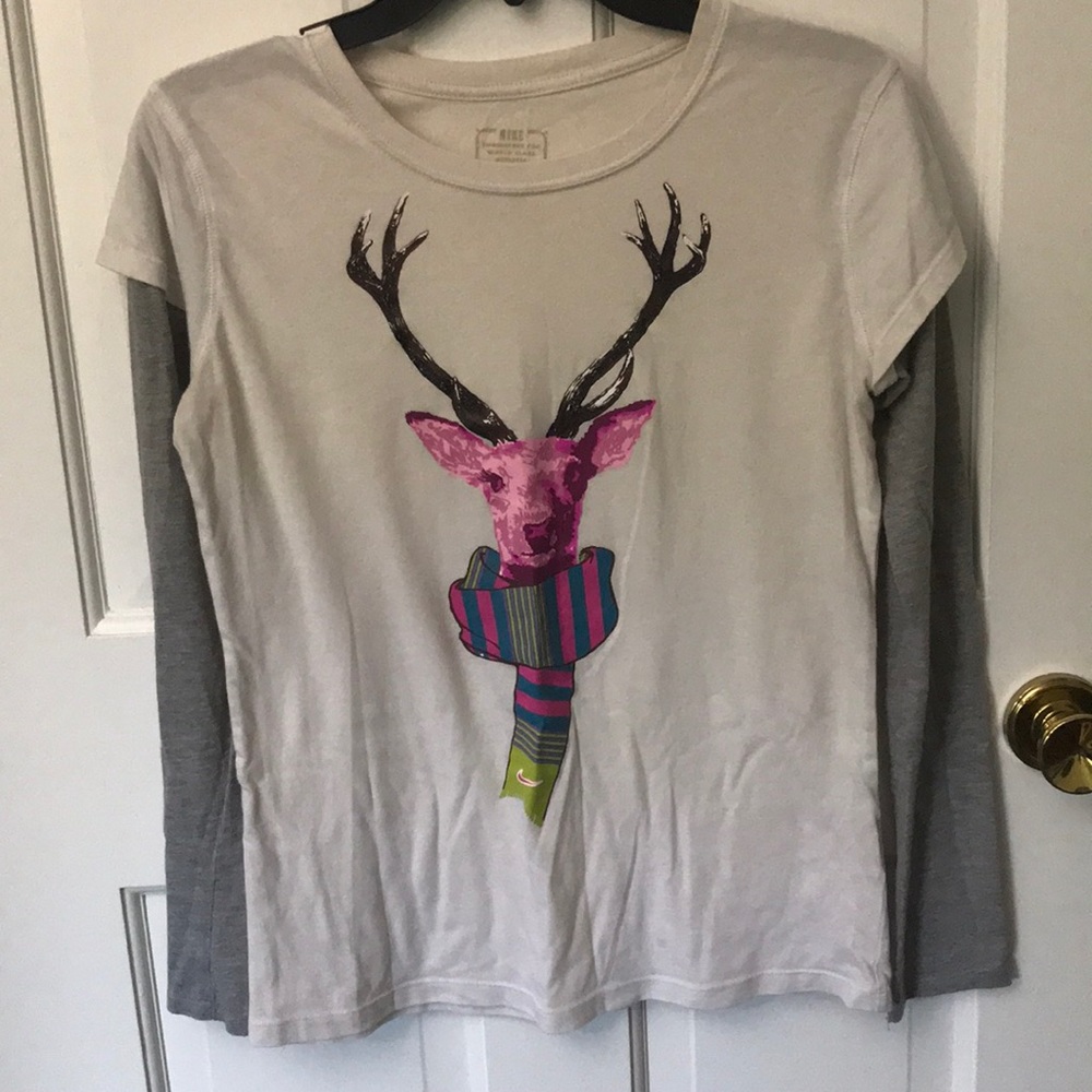 Nike Gray and White T-Shirt